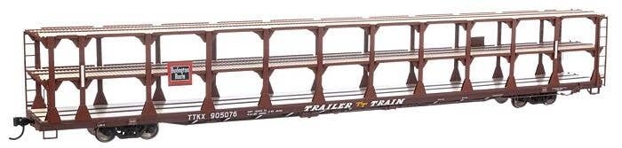 89′ Flatcar w/Tri-Level Open Auto Rack - Ready to Run -- Chicago, Burlington & Quincy / Trailer-, HO, WalthersMainline 8202