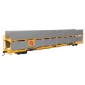 89′ Flatcar w/Bi-Level Shielded Auto Rack - Ready to Run -- Milwaukee Road Rack / Trailer-Train , HO, WalthersMainline 8120