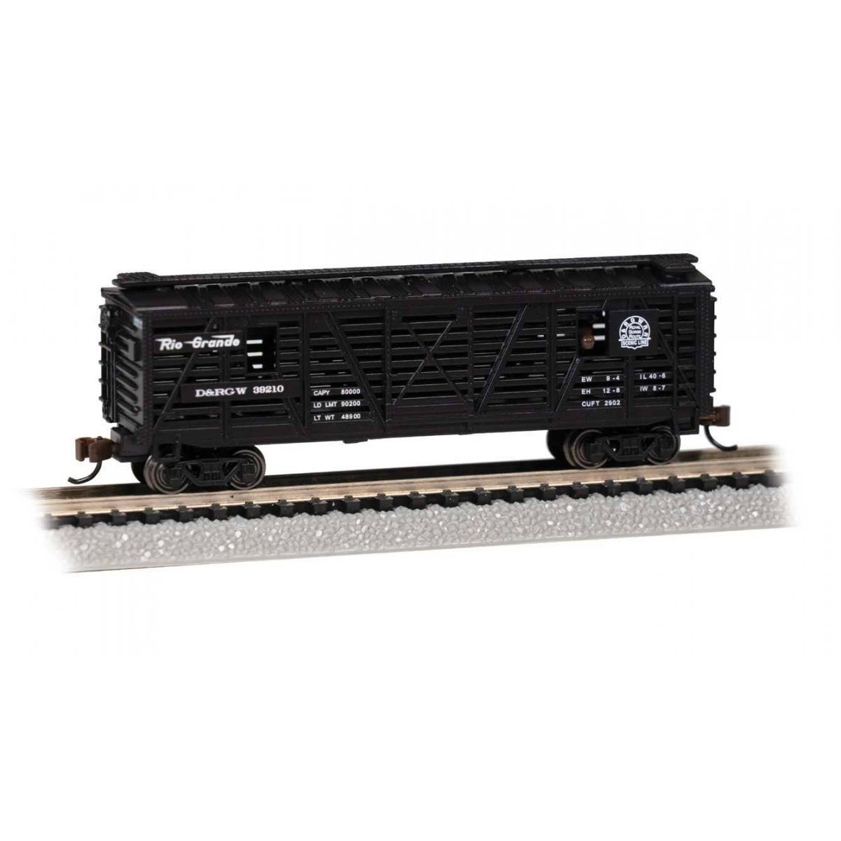 Animated Stock Car - Ready to Run -- Denver & Rio Grande Western (Cattle Load, black)