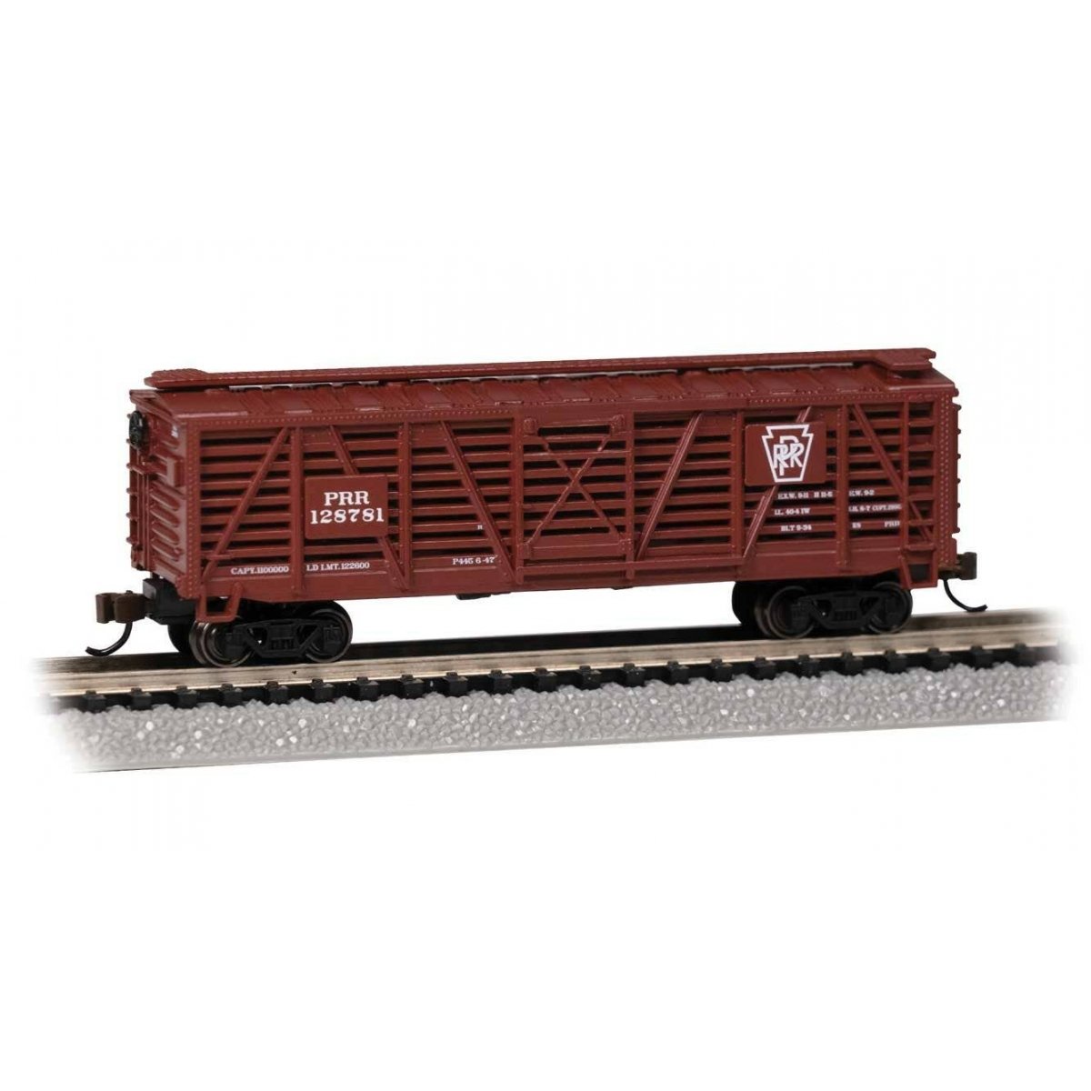 Steel Stock Car - Ready to Run -- Pennsylvania Railroad 128781 (Tuscan)