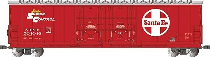 Evans 53Õ Double-Plug-Door Boxcar - Ready to Run -- Santa Fe 504043 (red, silver, white, Larg, G, Bachmann Industries 93570