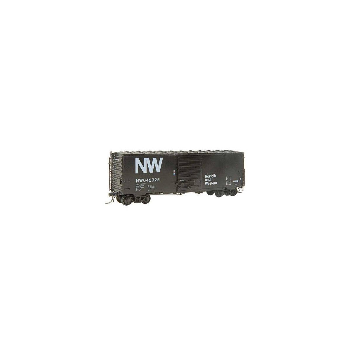 Pullman-Standard PS-1 40` Boxcar w/8` Door - Ready to Run -- Norfolk & Western 645328 (bla, HO, Kadee Quality Products 5328