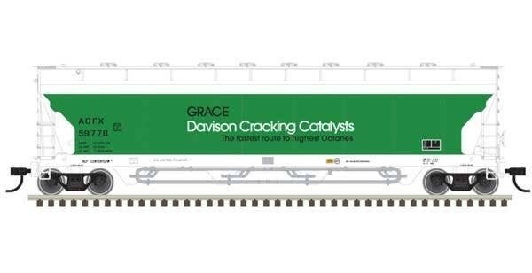 Pressureaide Centerflow Covered Hopper - Ready to Run - Master(R) -- Grace Davison 59, N, Atlas Model Railroad Co. 50006078