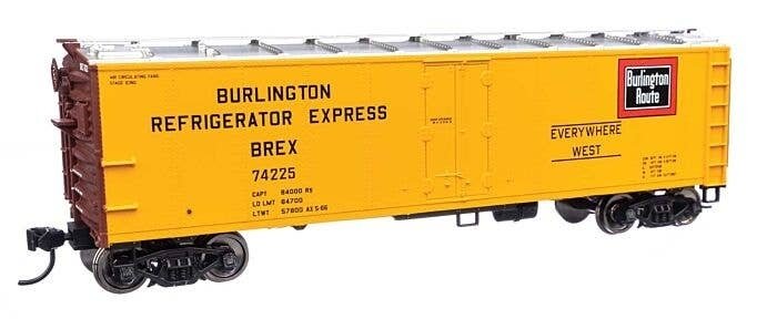 40′ Steel Reefer with Dreadnaught Ends - Ready-to-Run -- Burlington Refrigerator Express BREX 7, HO, WalthersMainline 41405