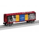Steel Boxcar - 3-Rail - Ready to Run -- Mr. Rogers Behind the Scenes (red car), O, Lionel 2538200