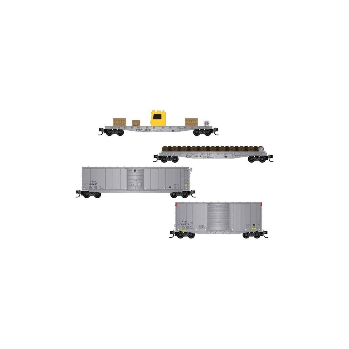 Maintenance-of-Way Vehicles pkg(4) -- Atchison, Topeka & Santa Fe, N, Micro Trains Line 98302281