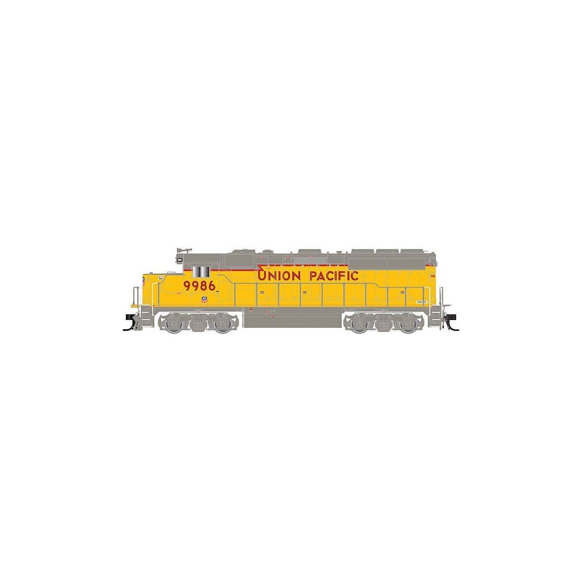 EMD GP40-2 with Dynamic Brakes - Standard DC - Master Silver(R) -- Union Pacific 9986, N, Atlas Model Railroad Co. 40004716