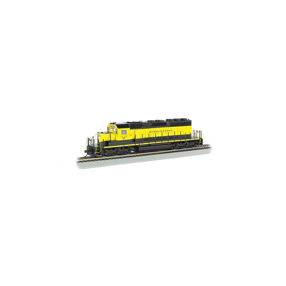EMD SD40-2 - DCC -- New York, Susquehanna & Western 3018 (black, yellow), HO, Bachmann Industries 60914