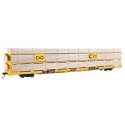89′ Flatcar w/Tri-Level Shielded Auto Rack - Ready to Run -- Chesapeake & Ohio 850469, TTKX Flat, HO, WalthersMainline 8305