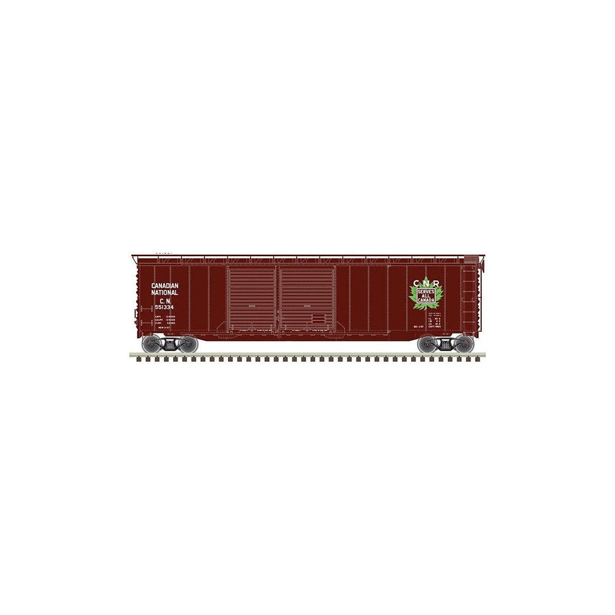 Postwar 50′ Double-Door Boxcar - Ready to Run - Master(R) -- Canadian National 55133, HO, Atlas Model Railroad Co. 20006571