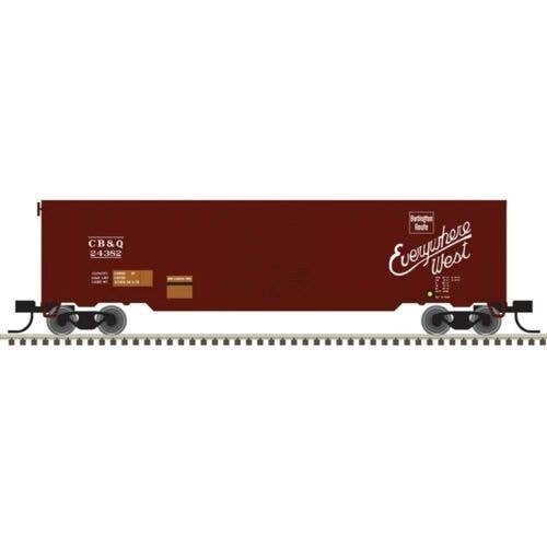50′ Single-Door Boxcar - Ready to Run -- Chicago, Burlington & Quincy 24382 (Boxcar Red, Everywhere W, N, Trainman 50006913
