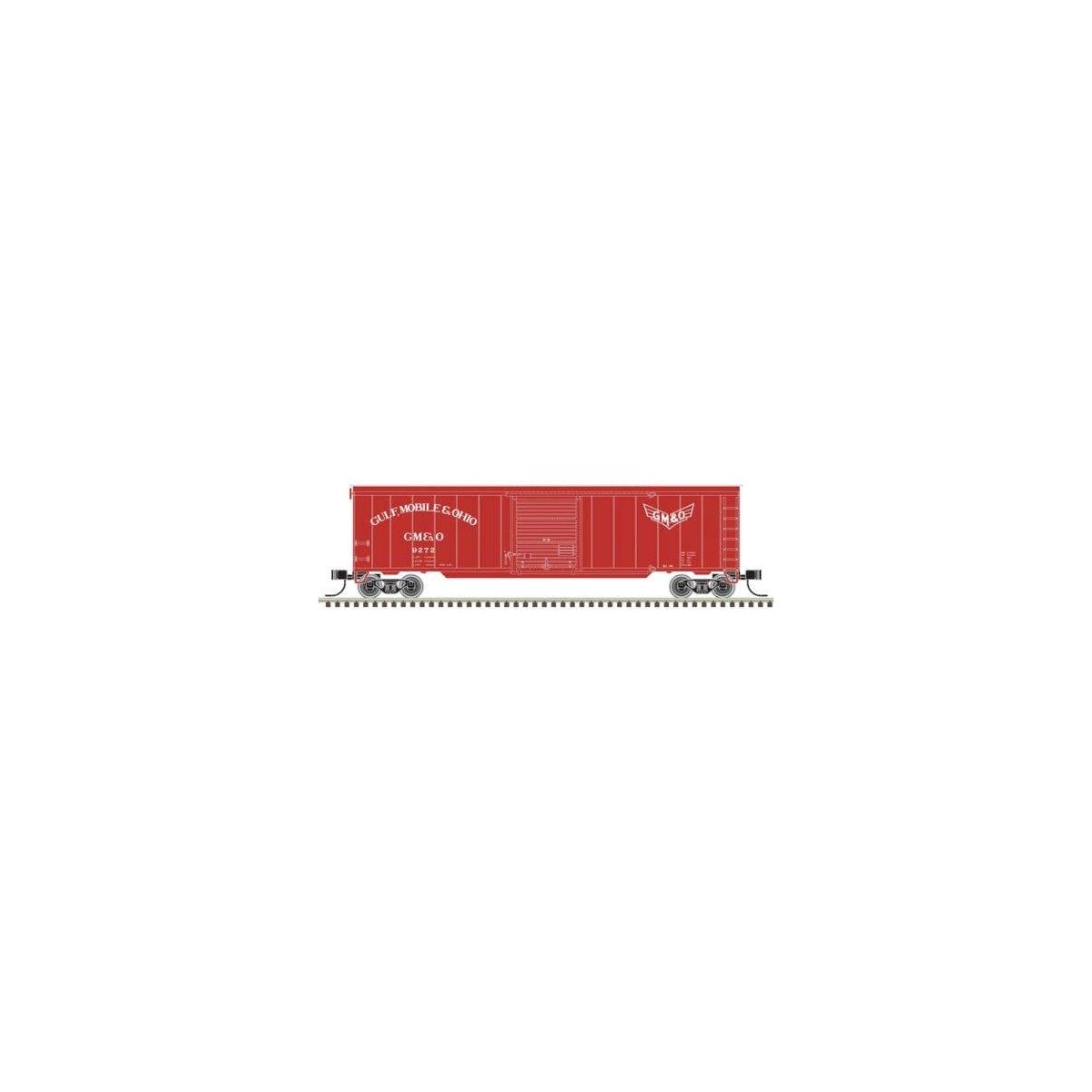 50′ Single-Door Boxcar - Ready to Run -- Gulf, Mobile & Ohio 9272 (red, Wings Logo), N, Trainman 50006915
