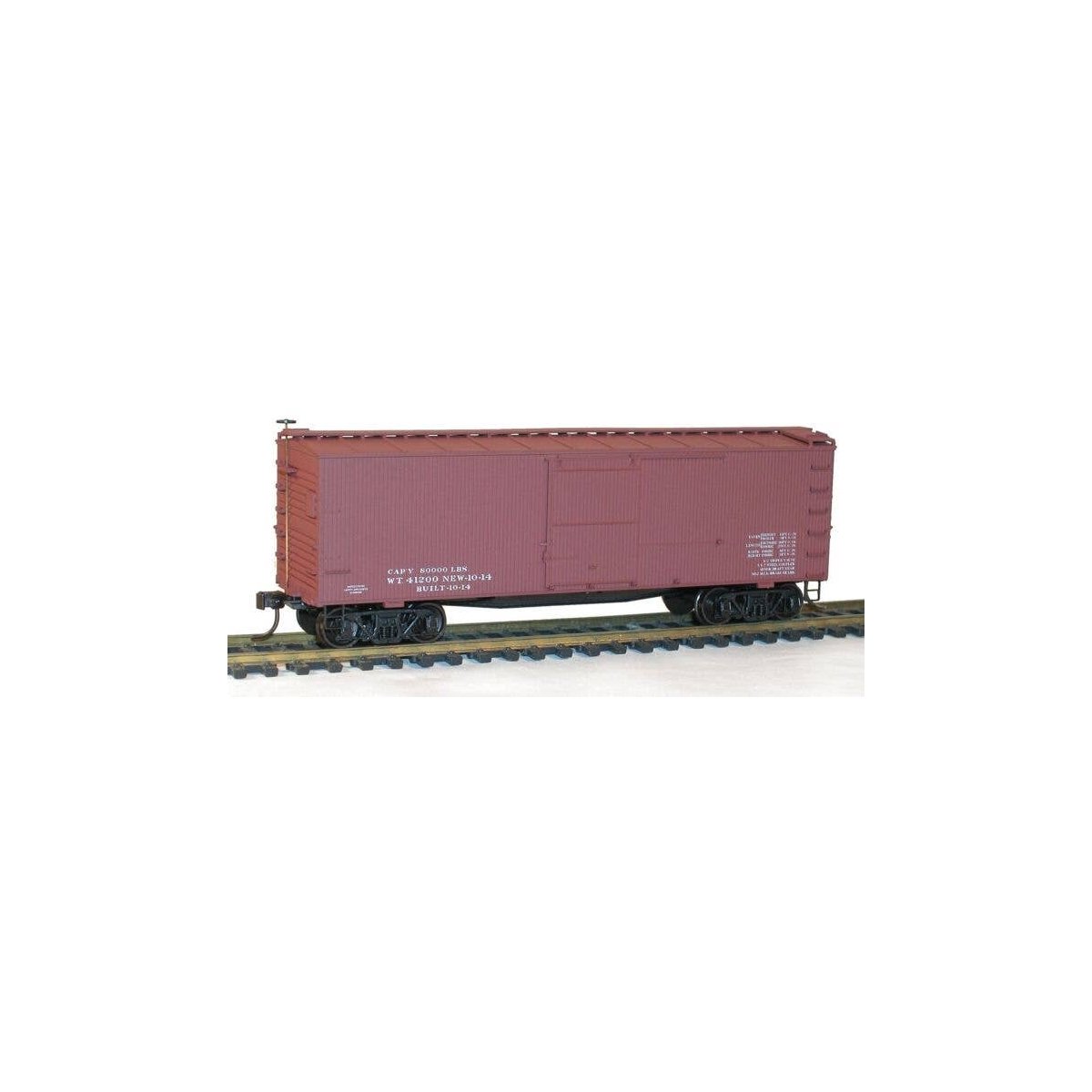 36′ Double-Sheathed Wood Boxcar w/Steel Ends & Fishbelly Underframe - Kit -- Data Only (Mineral Red), HO, Accurail Inc 1398