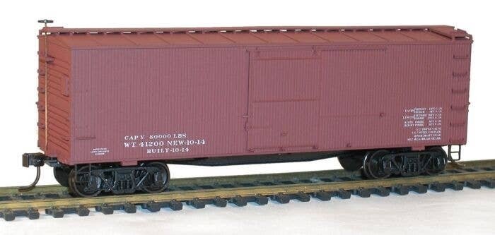 36′ Double-Sheathed Wood Boxcar w/Steel Ends & Fishbelly Underframe - Kit -- Data Only (Mineral Red), HO, Accurail Inc 1398