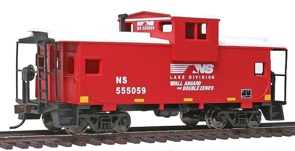 Wide-Vision Caboose - Ready to Run -- Norfolk Southern (red, white), HO, WalthersTrainline 1527