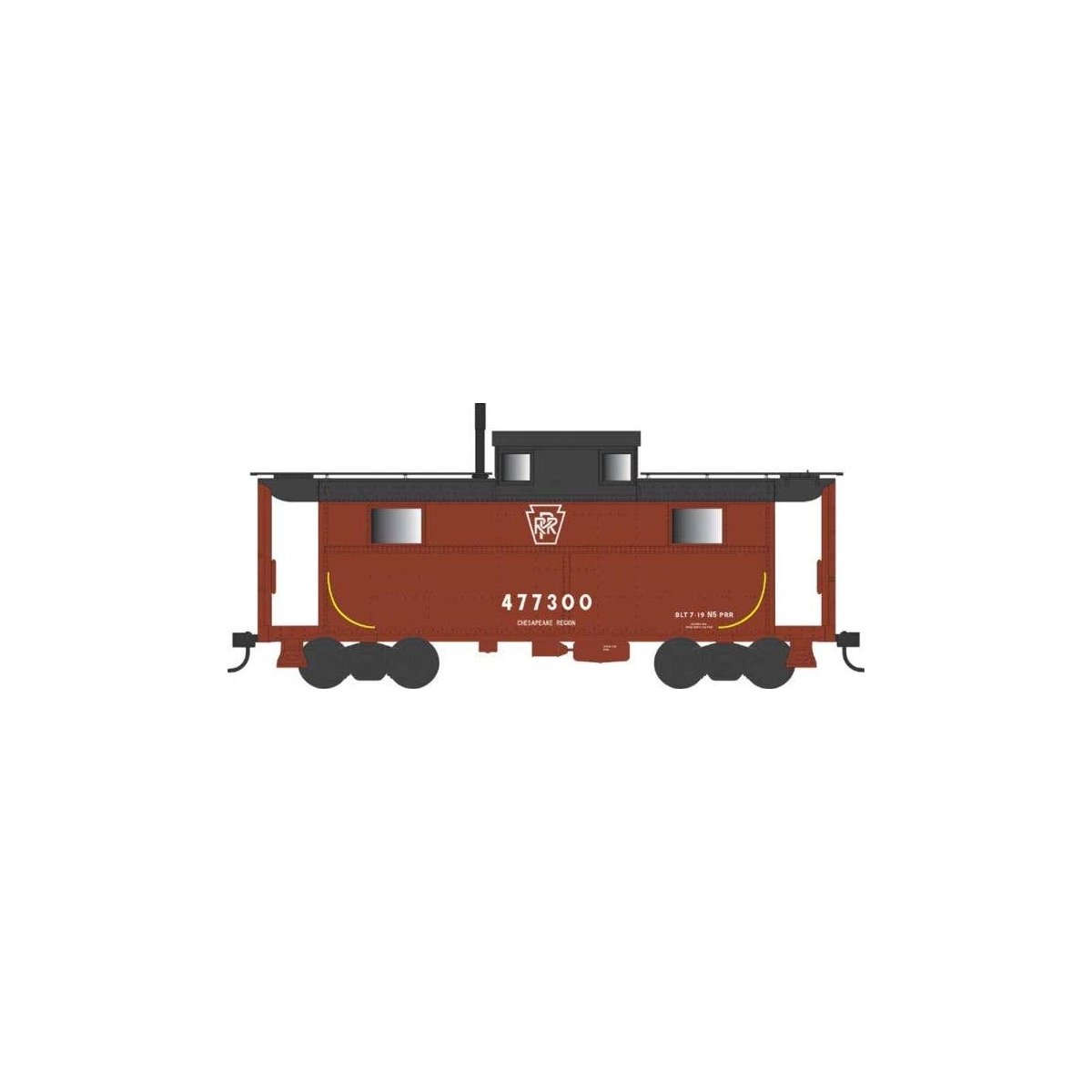 PRR Class N5 Steel Cabin Car (Caboose) - Ready to Run -- Pennsylvania Railroad 477300 (, HO, Bowser Manufacturing Co. 43367