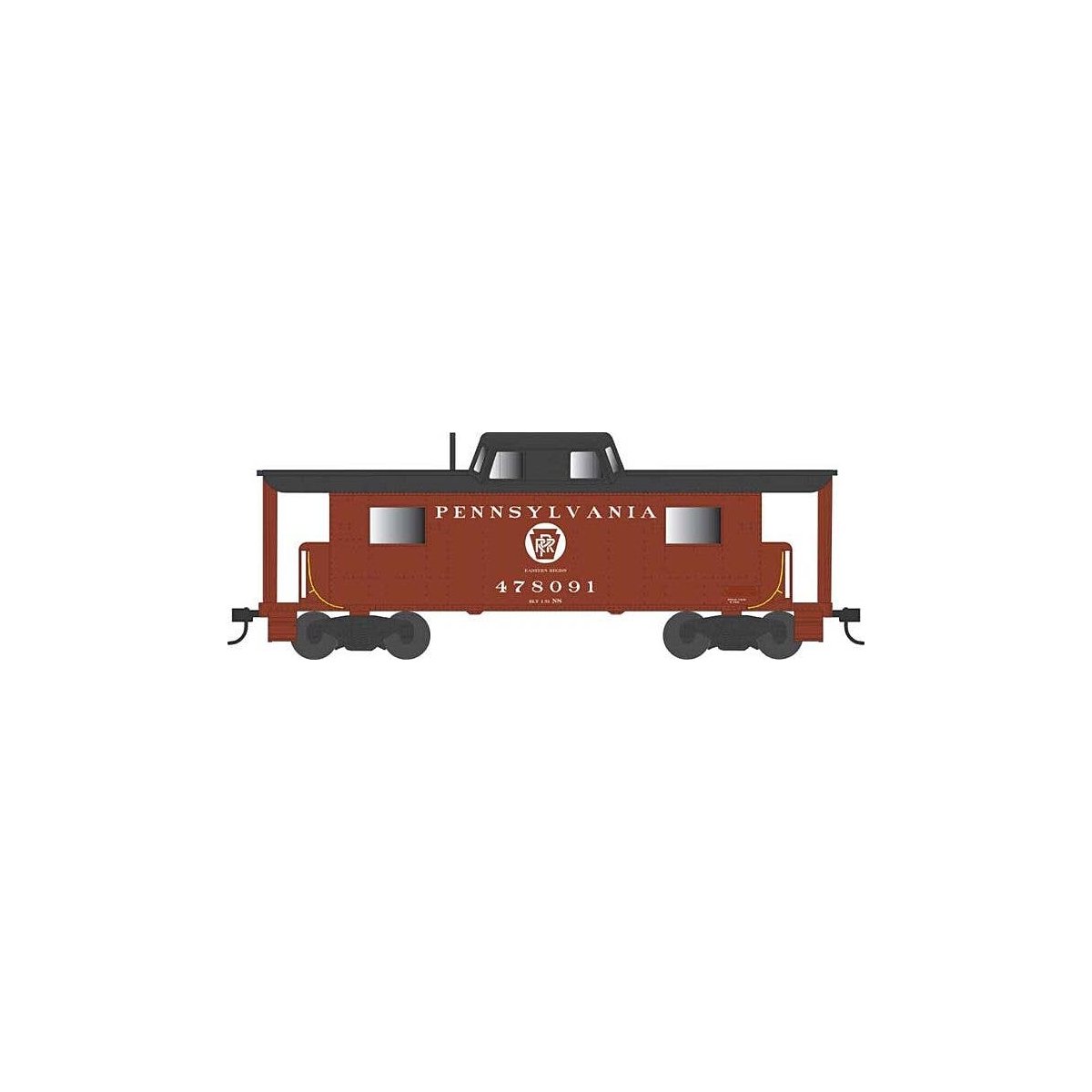 PRR Class N8 Steel Center-Cupola Cabin Car (Caboose) - Ready to Run -- Pennsylvania Rai, HO, Bowser Manufacturing Co. 43424