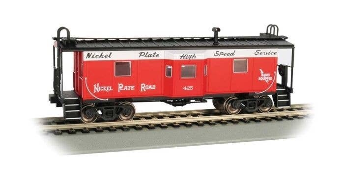 Steel Bay Window Caboose - Ready to Run -- Nickel Plate Road 425 (red, white, black ′High Sp, HO, Bachmann Industries 73202