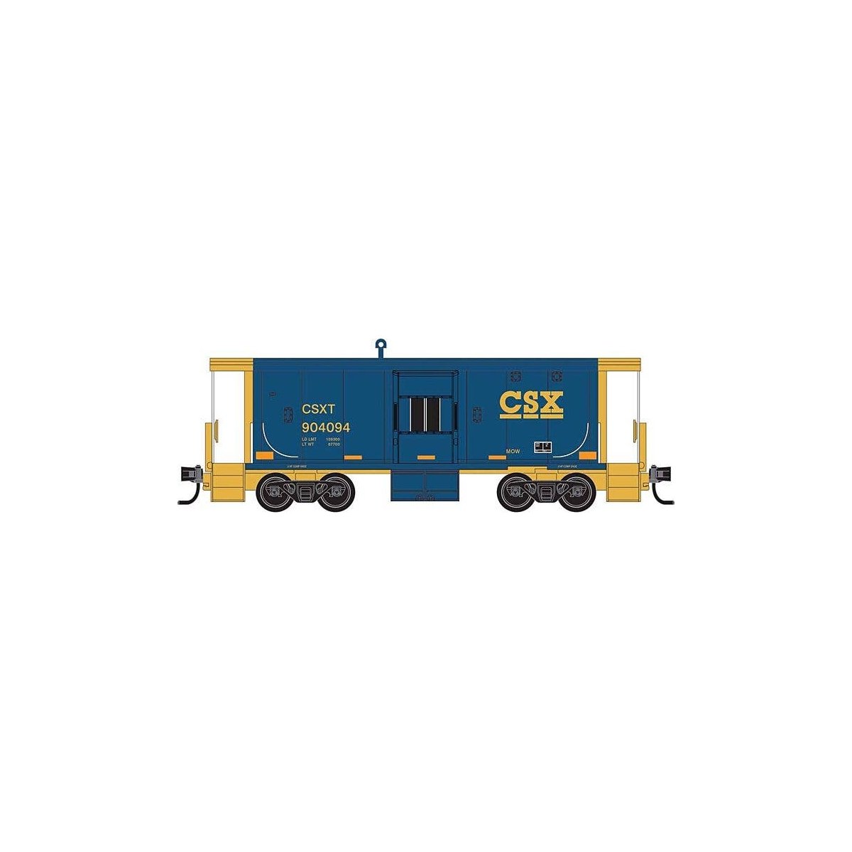 Steel Bay Window Caboose - Ready to Run -- CSX 904094 (YN3, blue, yellow), N, Micro Trains Line 13000330