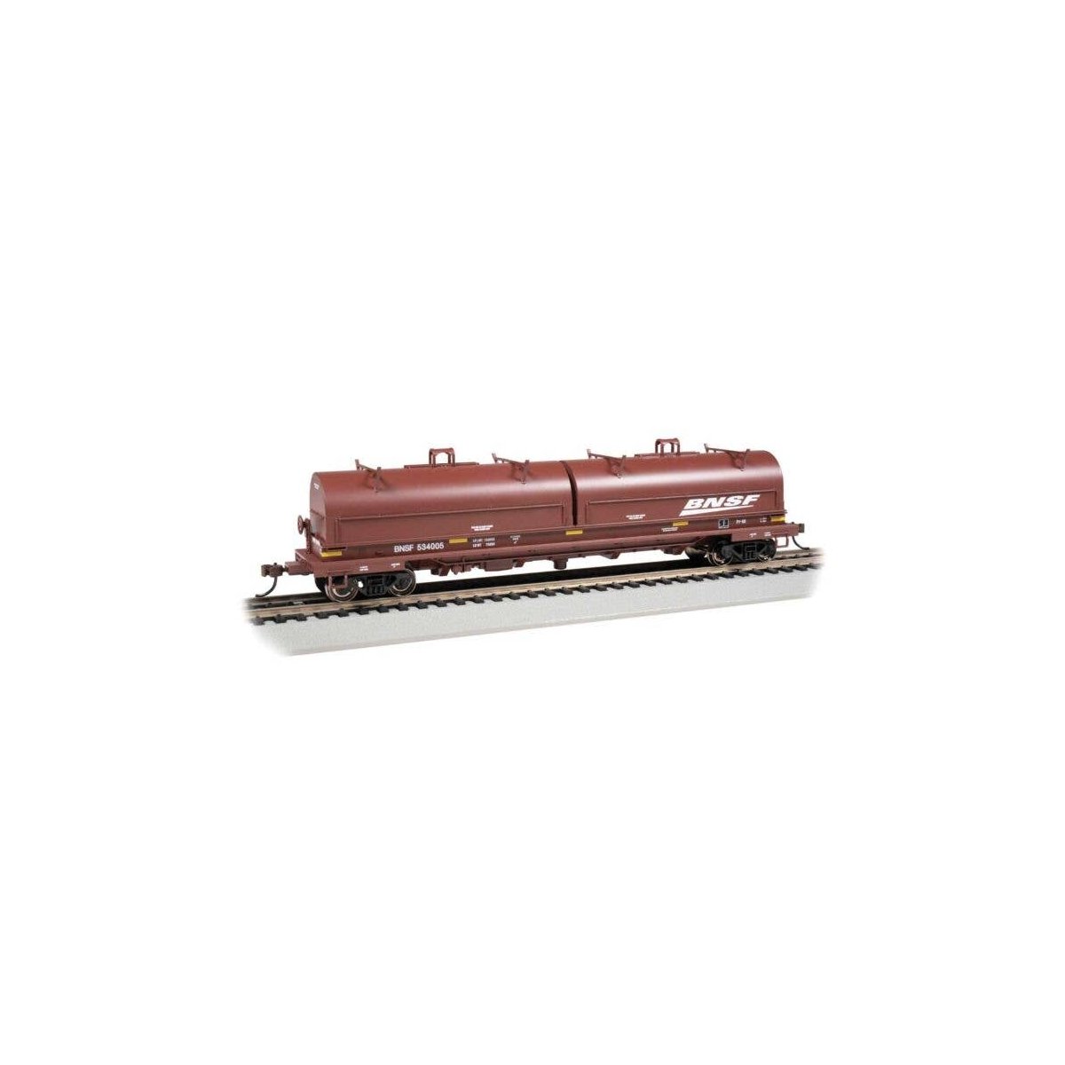55′ Steel Steel Coil Car with Round Hoods - Ready to Run -- BNSF Railway 534005 (Boxcar Red , HO, Bachmann Industries 71401