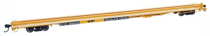 85′ General American G85 Flatcar - Ready to Run -- GTTX (Yellow) 300444, HO, WalthersMainline 5556