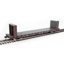 60` Pullman-Standard Bulkhead Flatcar (48` IL) - Ready to Run -- Trailer Train 90663 (brown), HO, WalthersMainline 5876