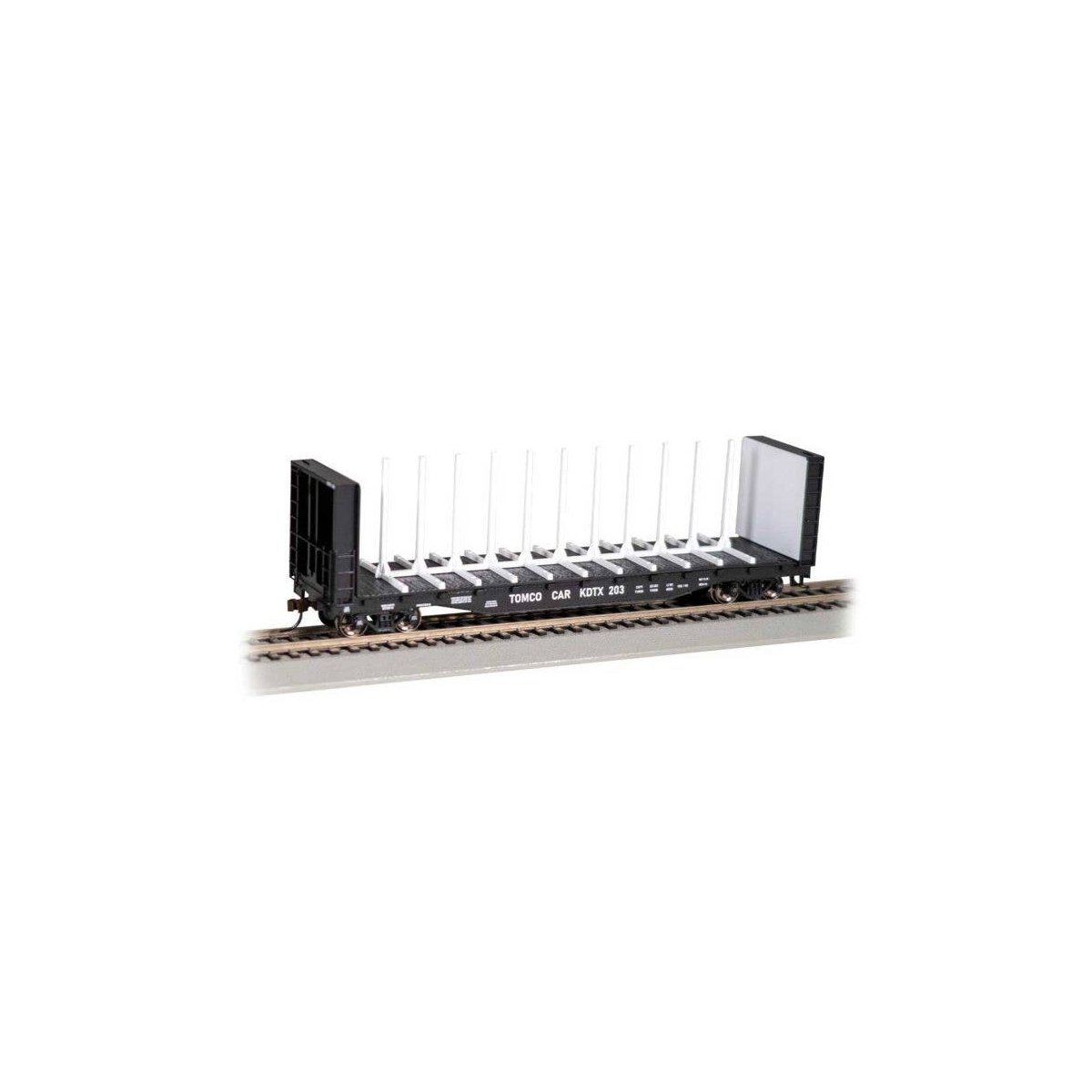 52′ Centerbeam Bulkhead Flatcar - Ready to Run -- Tomco Car 203, HO, Bachmann Industries 12908