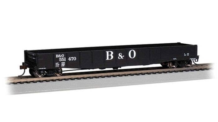 ACF 50`6` Drop-End Gondola - Ready to Run - Silver Series(R) -- Baltimore & Ohio (black, Lar, HO, Bachmann Industries 74802