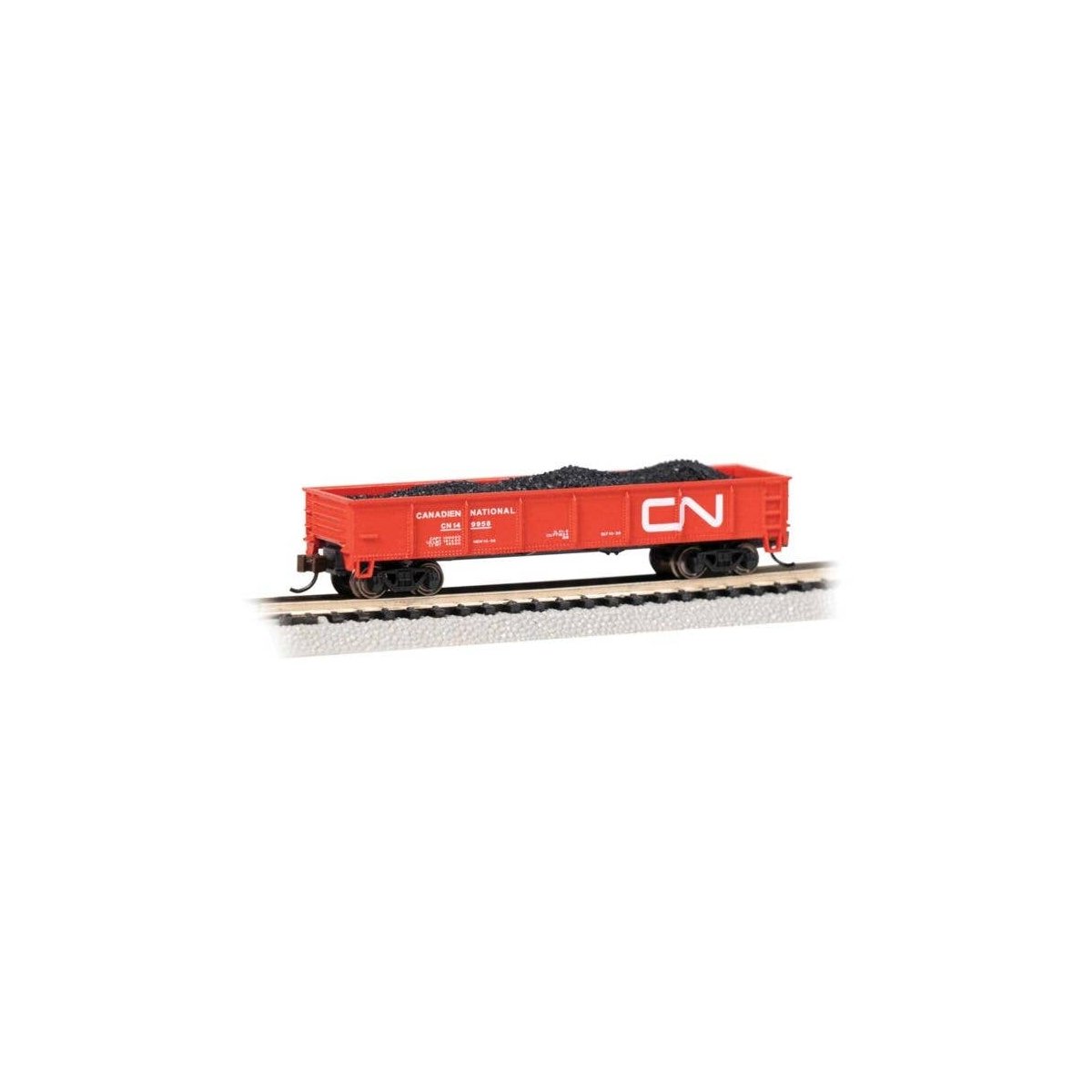 40′ Steel Gondola with Load - Ready to Run -- Canadian National 149930 (red), N, Bachmann Industries 17257