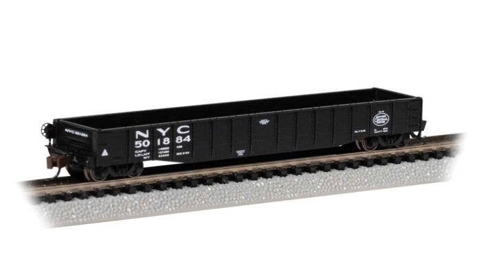 52`6` Drop-End Gondola - Ready to Run -- New York Central 501884 (black, white, Lines Logo), N, Bachmann Industries 73972