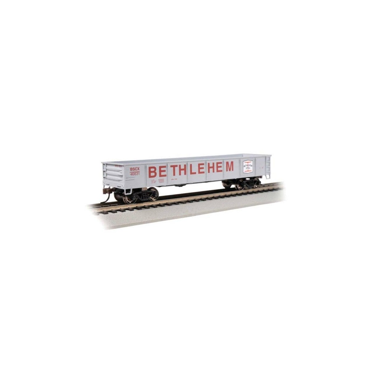 40′ Gondola - Ready to Run - Silver Series(R) -- Bethlehem Steel 46631 (gray, red), HO, Bachmann Industries 17225