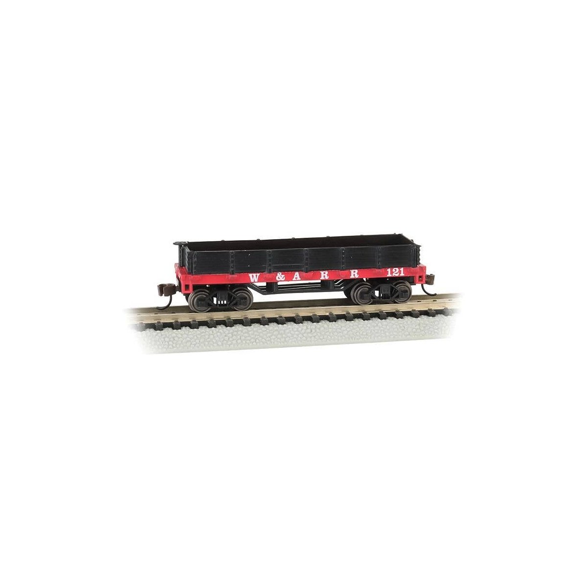 Old-Time Wood Gondola - Ready to Run -- Western & Atlantic 121 (red), N, Bachmann Industries 15451