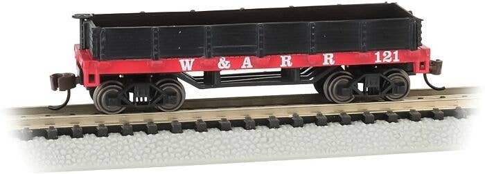 Old-Time Wood Gondola - Ready to Run -- Western & Atlantic 121 (red), N, Bachmann Industries 15451