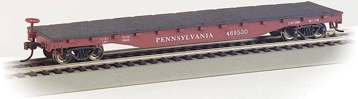 52′ Flatcar - Ready to Run - Silver Series(R) -- Pennsylvania Railroad, HO, Bachmann Industries 17314