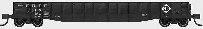 52`6` 15-Panel Mill Gondola - Heavily Dented Sides - Ready to Run -- Erie 11153 (black, white, Diam, N, Bluford Shops 52127