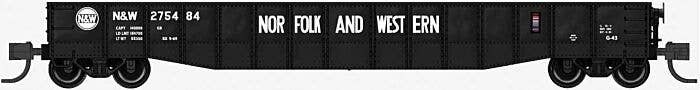 52`6` 15-Panel Mill Gondola - Medium Dented Sides - Ready to Run -- Norfolk & Western 275195 (black, N, Bluford Shops 52155