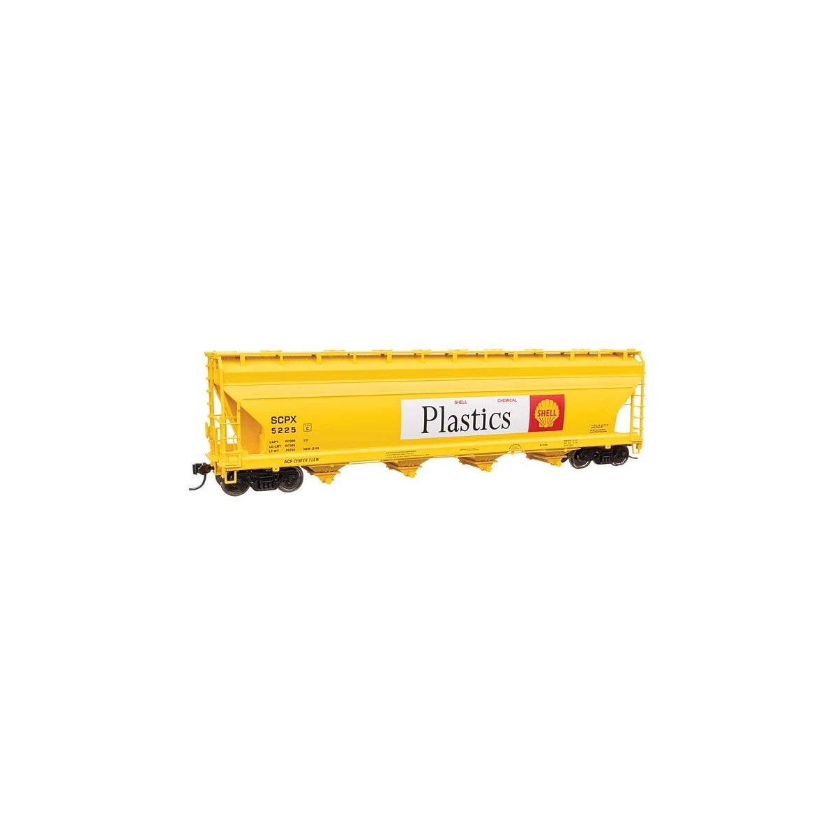 ACF 5250 4-Bay Centerflow Covered Hopper - Ready to Run -- Shell Chemical 5225, HO, WalthersMainline 49217