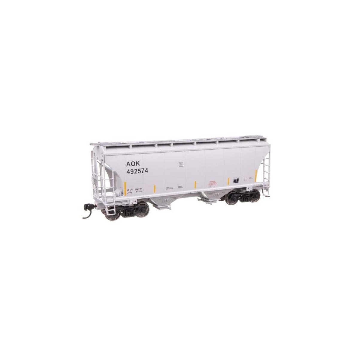 39′ Trinity 3281 2-Bay Covered Hopper - Ready-to-Run -- Arkansas-Oklahoma Railroad 492574, HO, WalthersMainline 49304