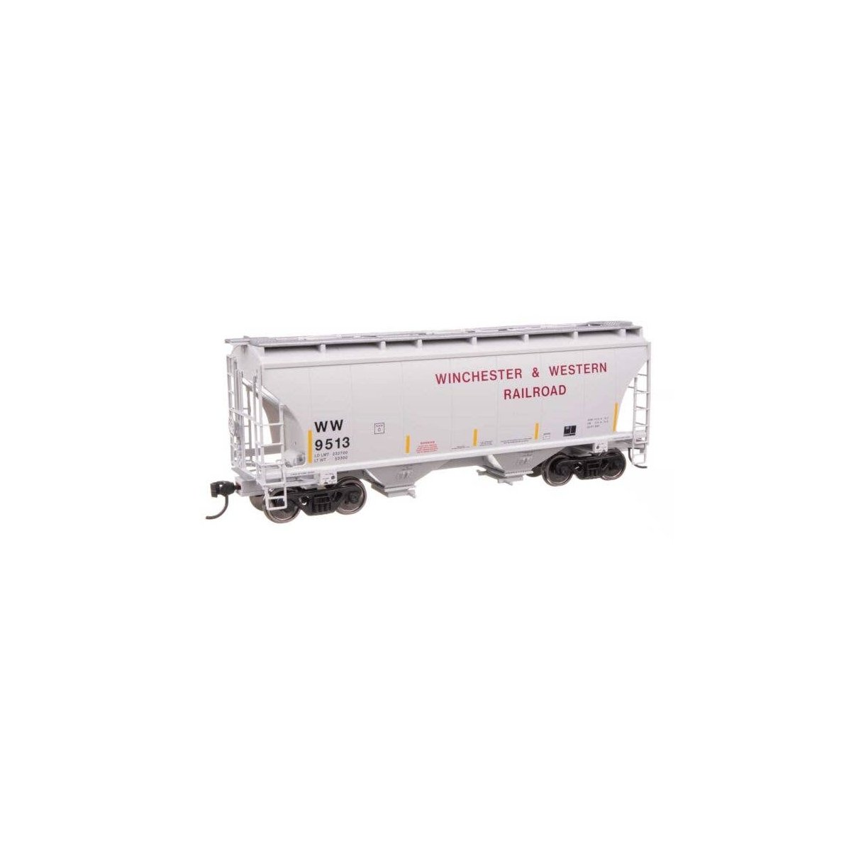 39′ Trinity 3281 2-Bay Covered Hopper - Ready-to-Run -- Winchester & Western 9513, HO, WalthersMainline 49329