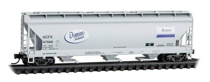 ACF 3-Bay Center Flow Covered Hopper with Elongated Hatches - Ready to Run -- Domino Sugar AC, N, Micro Trains Line 9400940