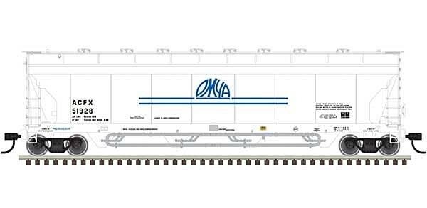 Pressureaide Centerflow Covered Hopper - Ready to Run - Master(R) -- OMYA 51928 (whit, N, Atlas Model Railroad Co. 50006081