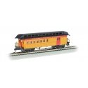 Old Time Wood Combine with Round-End Clerestory Roof - Ready to Run -- Western & Atlantic (yellow, red, black), HO, Bachmann Ind