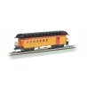Old Time Wood Combine with Round-End Clerestory Roof - Ready to Run -- Western & Atlantic (yellow, red, black)