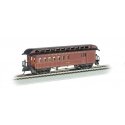 Old Time Wood Combine with Round-End Clerestory Roof - Ready to Run -- Pennsylvania Railroad (Tuscan), HO, Bachmann Industries 1