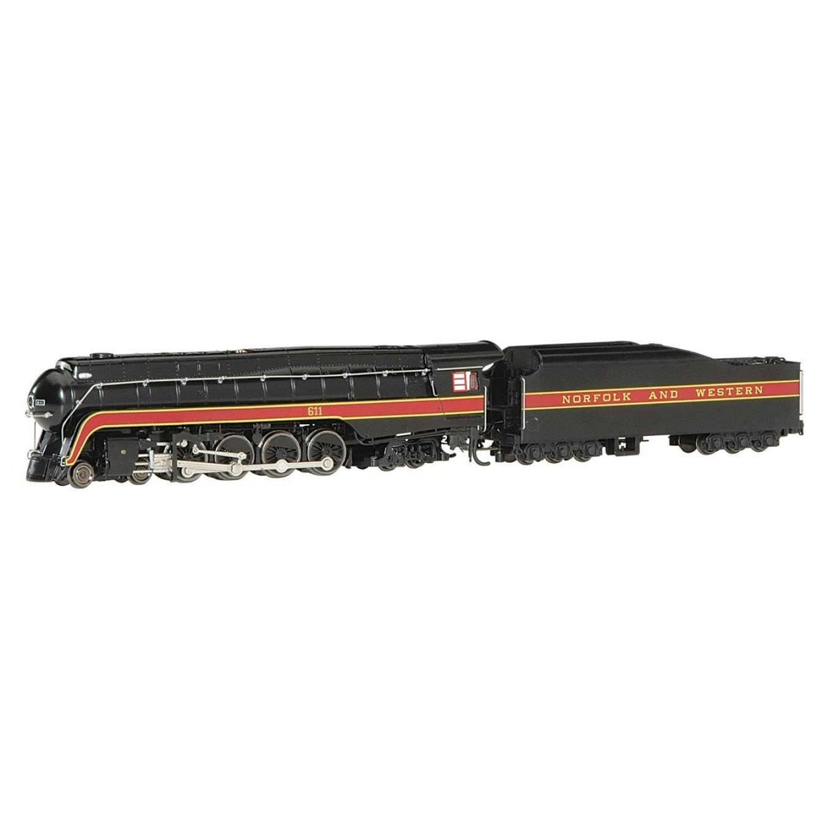 Class J 4-8-4 - Econami(TM) Sound and DCC -- Norfolk & Western 611 (black, maroon)