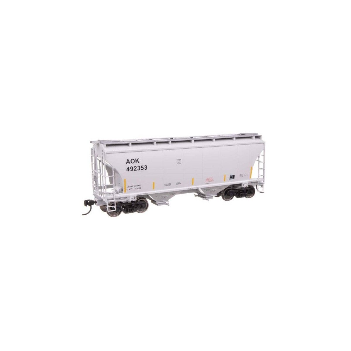 39′ Trinity 3281 2-Bay Covered Hopper - Ready-to-Run -- Arkansas-Oklahoma Railroad 492353, HO, WalthersMainline 49302
