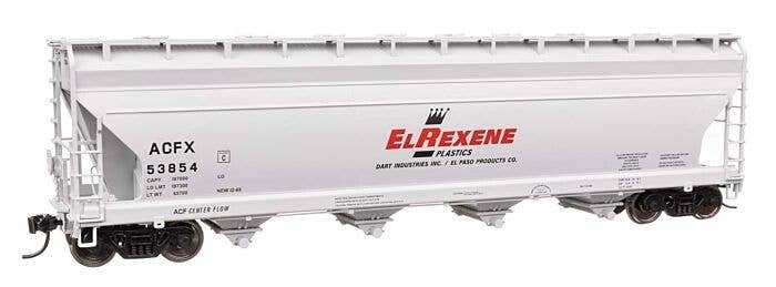 ACF 5250 4-Bay Centerflow Covered Hopper - Ready to Run -- El Rexene ACFX 53854, HO, WalthersMainline 49211
