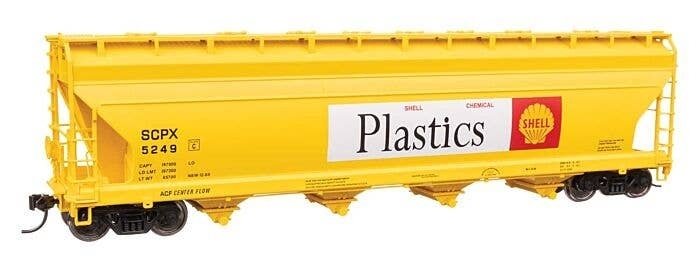 ACF 5250 4-Bay Centerflow Covered Hopper - Ready to Run -- Shell Chemical 5249, HO, WalthersMainline 49219