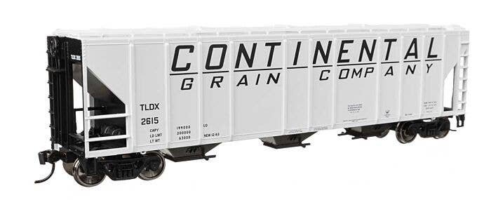 50′ Pullman-Standard PS2-CD 4427 3-Bay Covered Hopper - Ready to Run -- Continental Grain Co TL, HO, WalthersMainline 49424