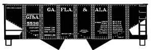 USRA 55-Ton 2-Bay Hopper - Kit -- Georgia, Florida & Alabama 5536 (black), HO, Accurail Inc 2440
